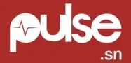 Pulse Senegal written in white letters with a red background.